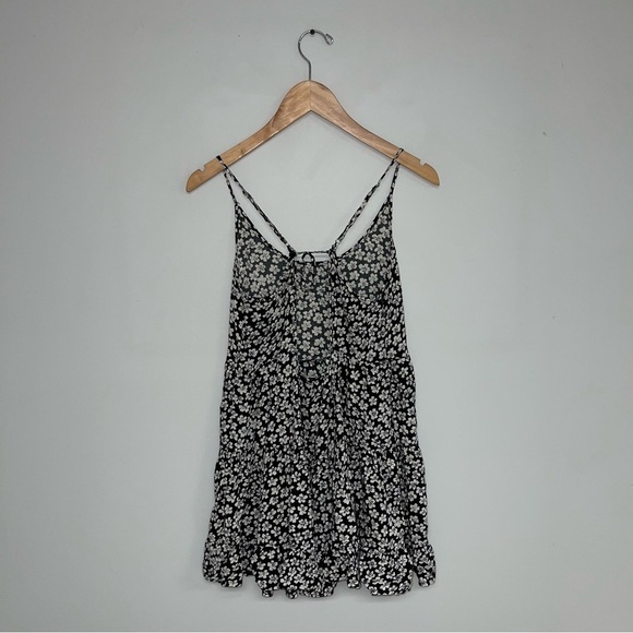 Brandy Melville "Jada" Dress Women's Size XXS-S Black White Purple Floral Flowy - Picture 5 of 11
